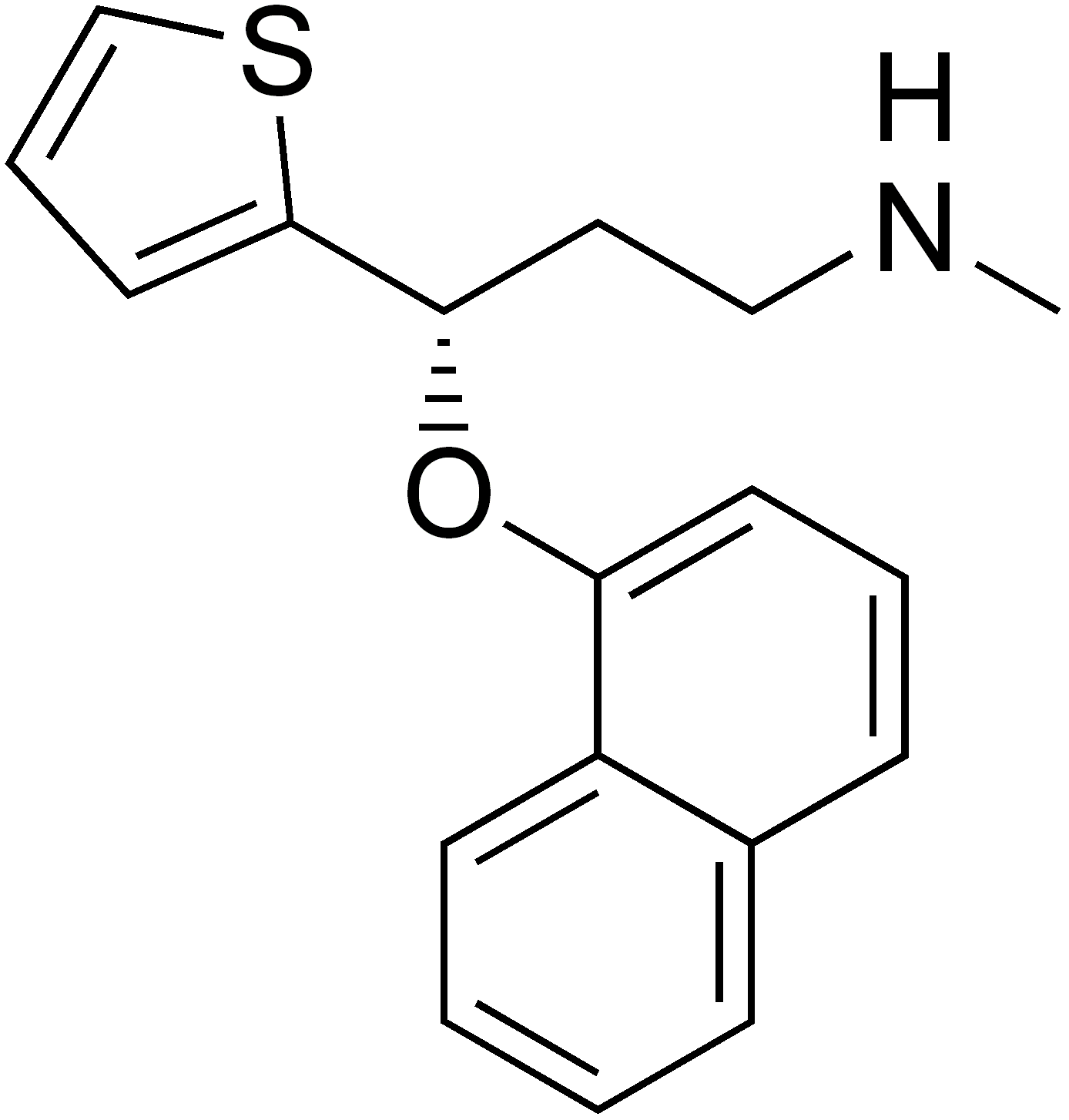 Duloxetine chemical structure of duloxetine