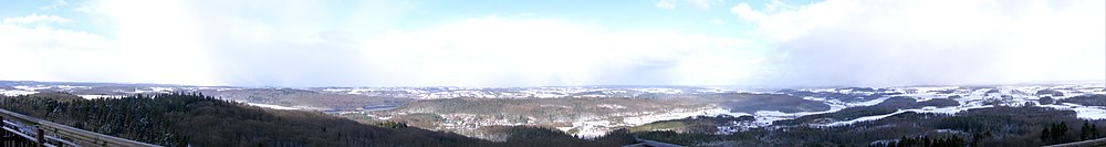 Panorama Kaszub z Wieżycy, najwyższego wzniesienia tego regionu