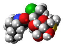 Space-filling model of pirlimycin molecule