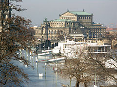 Semperoper during 2005 floods