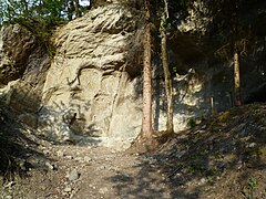 Empreintes de meules à la meulière à Vachat au Mont Vouan.