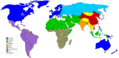 Mapa civilizací podle Samuela P. Huntingtona