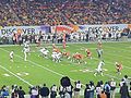 Geno Smith and the West Virginia offense lined up against Clemson's defense.