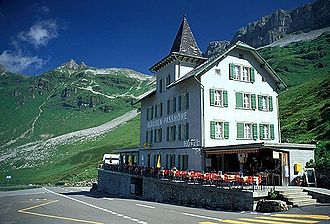 Klausenpass, altes Hotel von 1903, 2021 durch Neubau ersetzt