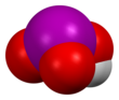 Space-filling model of iodic acid