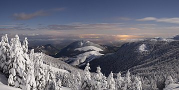 Vallée de Barétous vue du pic d'Issarbe (Pyrénées ouest).