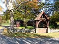 Cerca del churchyard y lychgate de St. Columba en Middletown (Rhode Island).