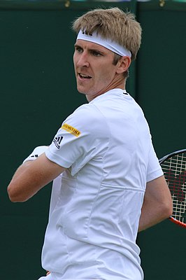 Cedrik-Marcel Stebe tijdens Wimbledon, 2016