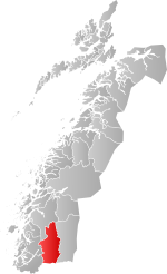 Mapa do condado de Møre og Romsdal com Grane em destaque.