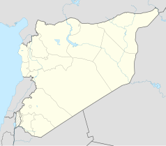 Mapa konturowa Syrii, po lewej znajduje się punkt z opisem „Tall an-Nahr”