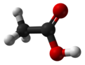 Ball and stick model of acetic acid