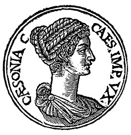 Prent Milonia Caesonia (uit Promptuarii Iconum Insigniorum).