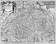 Detailed, black-and-white map