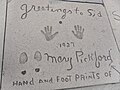 Amprentele lui Mary Pickford de la Teatrul Chinezesc Grauman