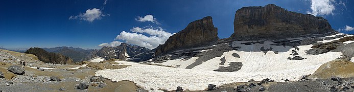 La brèche de Roland, au-dessus de Gavarnie dans les Hautes-Pyrénées.