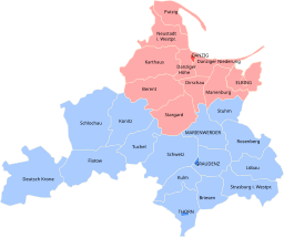 Karta över Västpreussen. För en lista på orter som tidigare tillhörde provinsen, se Orter i Westpreussen.