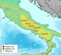 La loĝantaroj parolantaj la antikv-itala Oska-lingvo en la 5-a jarcento a.K.