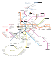 Plano das estacións do metro.