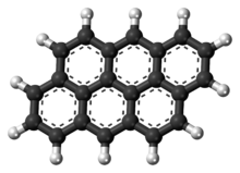 Ball-and-stick model of the anthanthrene molecule