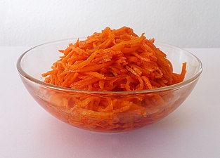 Bol de carottes rapées.