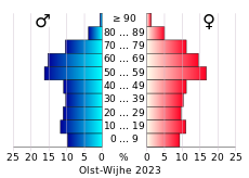 Bevolkingspiramide van de gemeente Olst-Wijhe