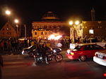 Minnesota Golden Gophers fans rioting after winning the 2003 Frozen Four.