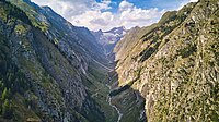 Gredetschtal nördlich des Dorfes Mund VS