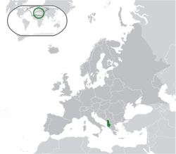 Albaania kotus kaardi pääl