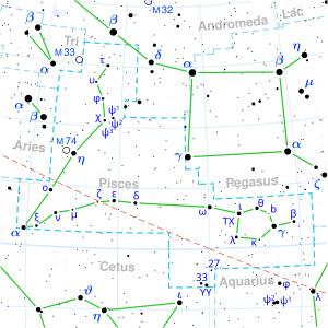 SIMP0136 is located in the constellation Pisces