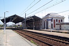 Les voies en direction de Toulouse en gare de Marmande