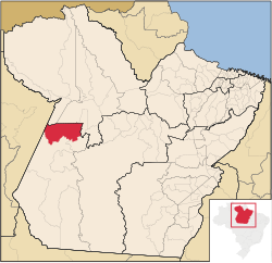 Location of Aveiro within Pará