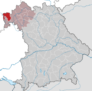 Li position de Subdistrict Aschaffenburg in Bavaria